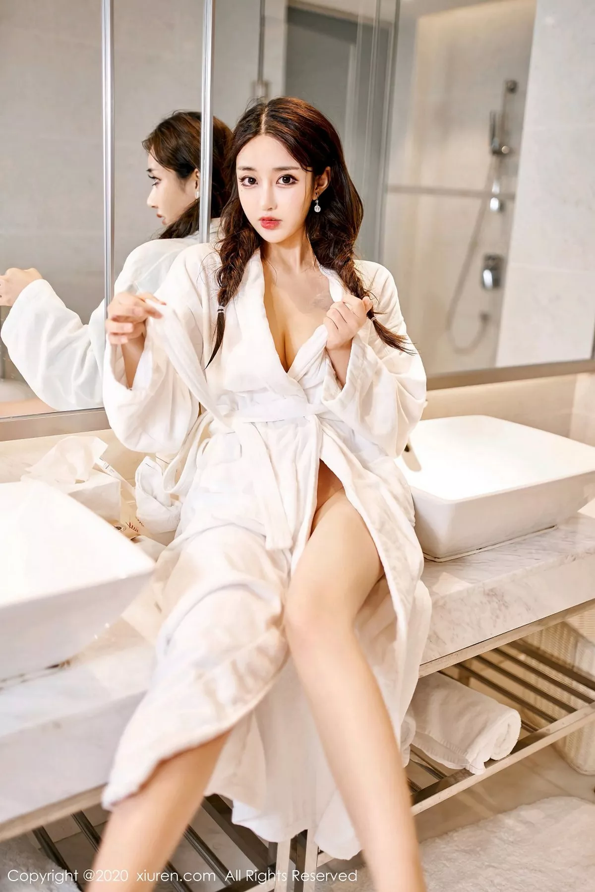 秀人集.com_[XiuRen秀人网]No.2037_嫩模Betty林子欣三亚旅拍明亮浴室内白色性感内衣湿身诱惑写真51P