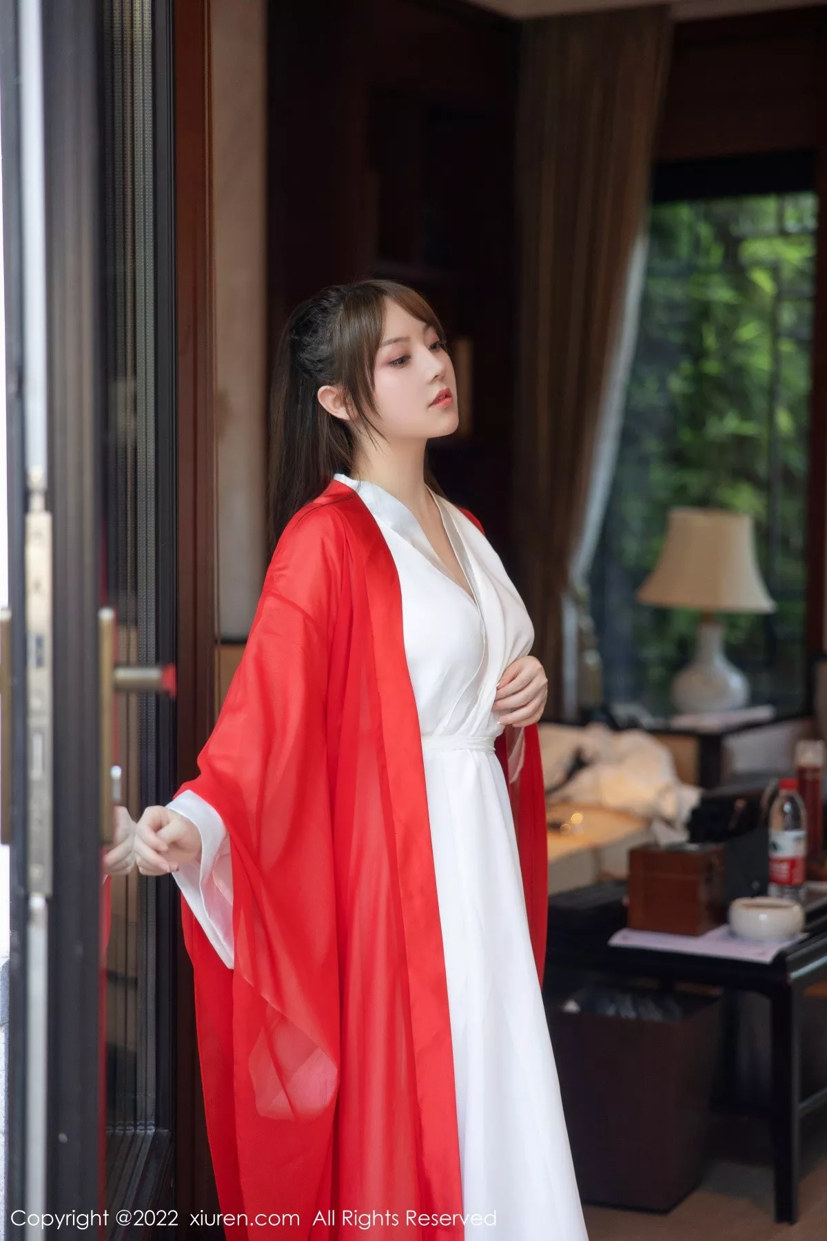 秀人集.com_[XiuRen秀人网]No.5414_模特豆瓣酱性感红色唐韵古装服饰半脱露傲人豪乳惹火诱惑写真80P