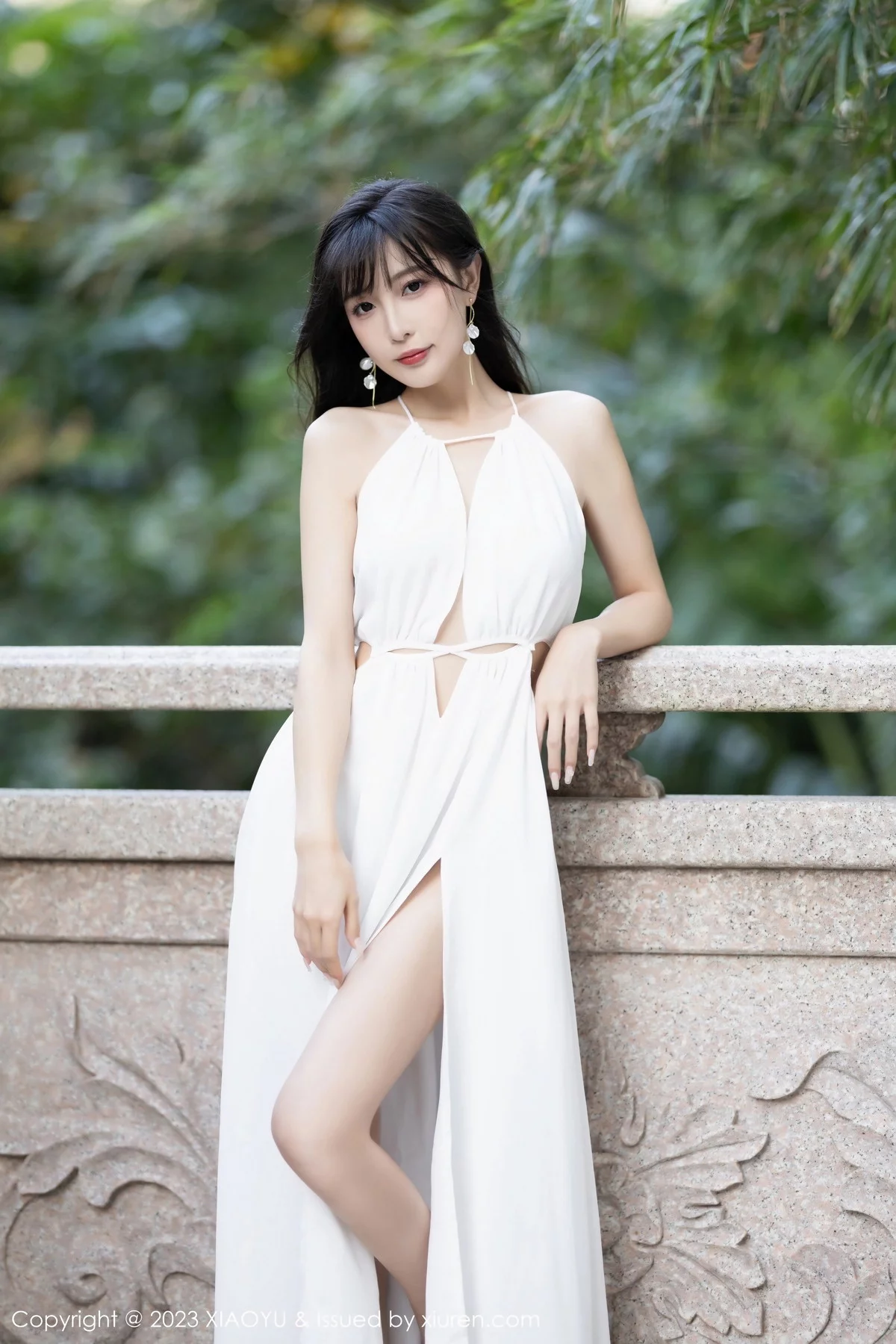 秀人集.com_[XiaoYu画语界]Vol.1161_模特林星阑性感白色连衣长裙+黑色情趣服饰秀曼妙身姿诱惑写真80P