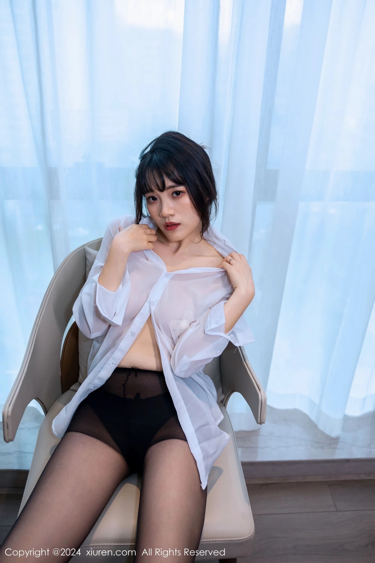 秀人集.com_[XiuRen秀人网]No.8320_新人模特唐安诺白色薄纱上衣配超薄黑丝秀曼妙身姿迷人诱惑写真84P