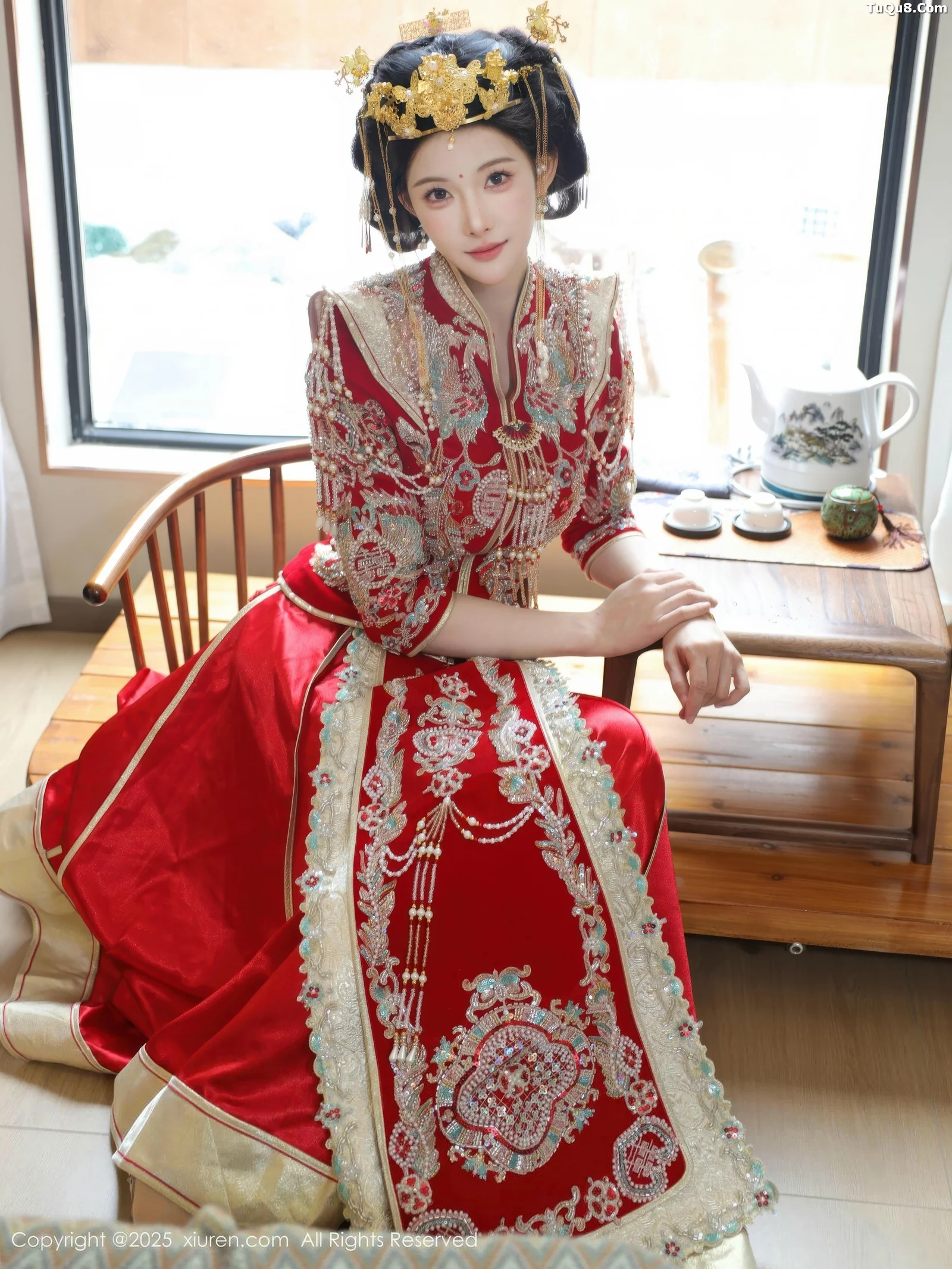 秀人集.com_[XiuRen秀人网]No.10742_模特梨霜儿性感红色新娘服饰配肉色丝袜秀丰腴身材迷人诱惑写真84P