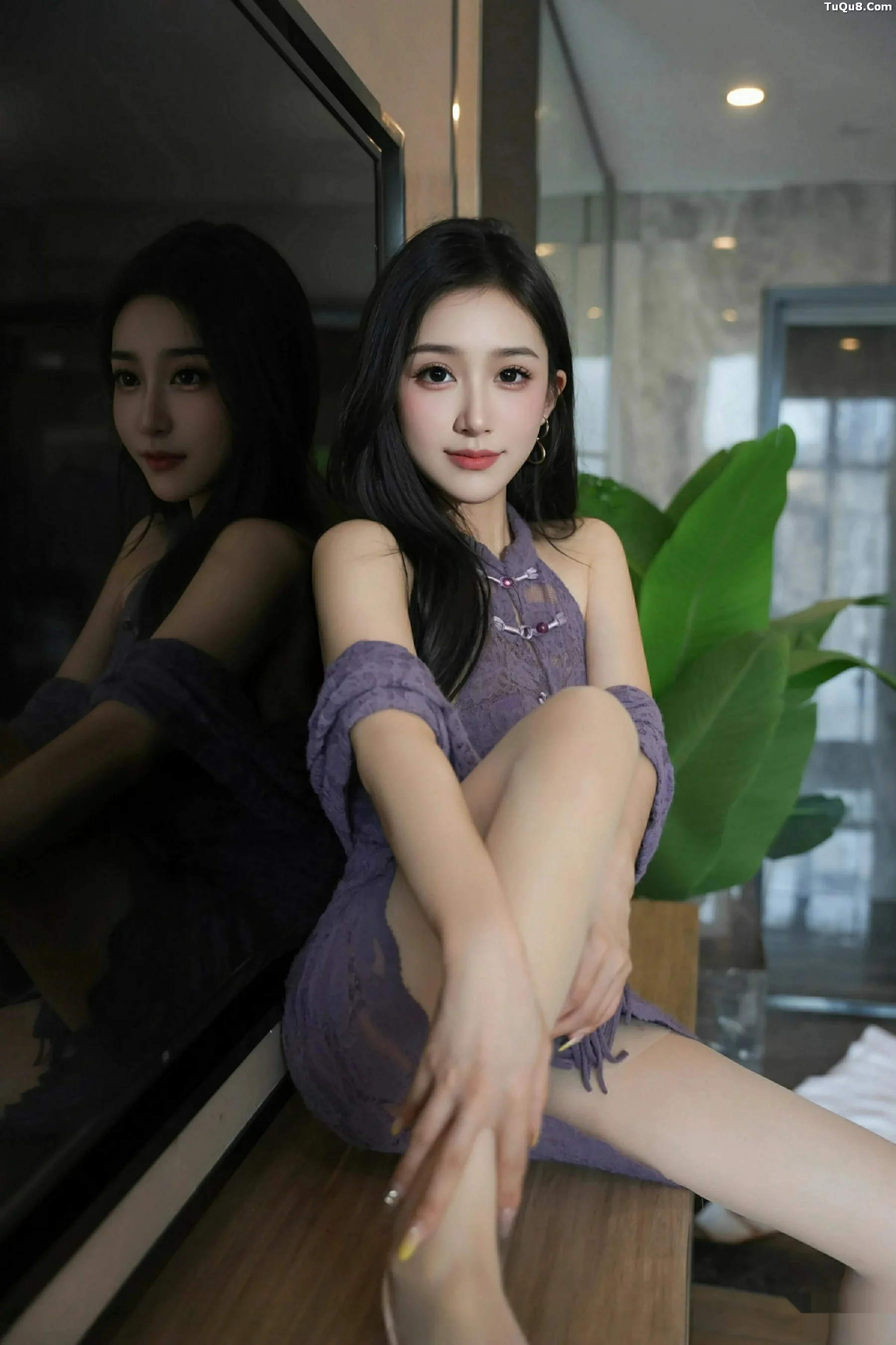 秀人集.com_[XiuRen秀人网]No.10801_模特小阿娇Gill性感紫色连衣长裙配白色丝袜秀完美身材诱惑写真70P