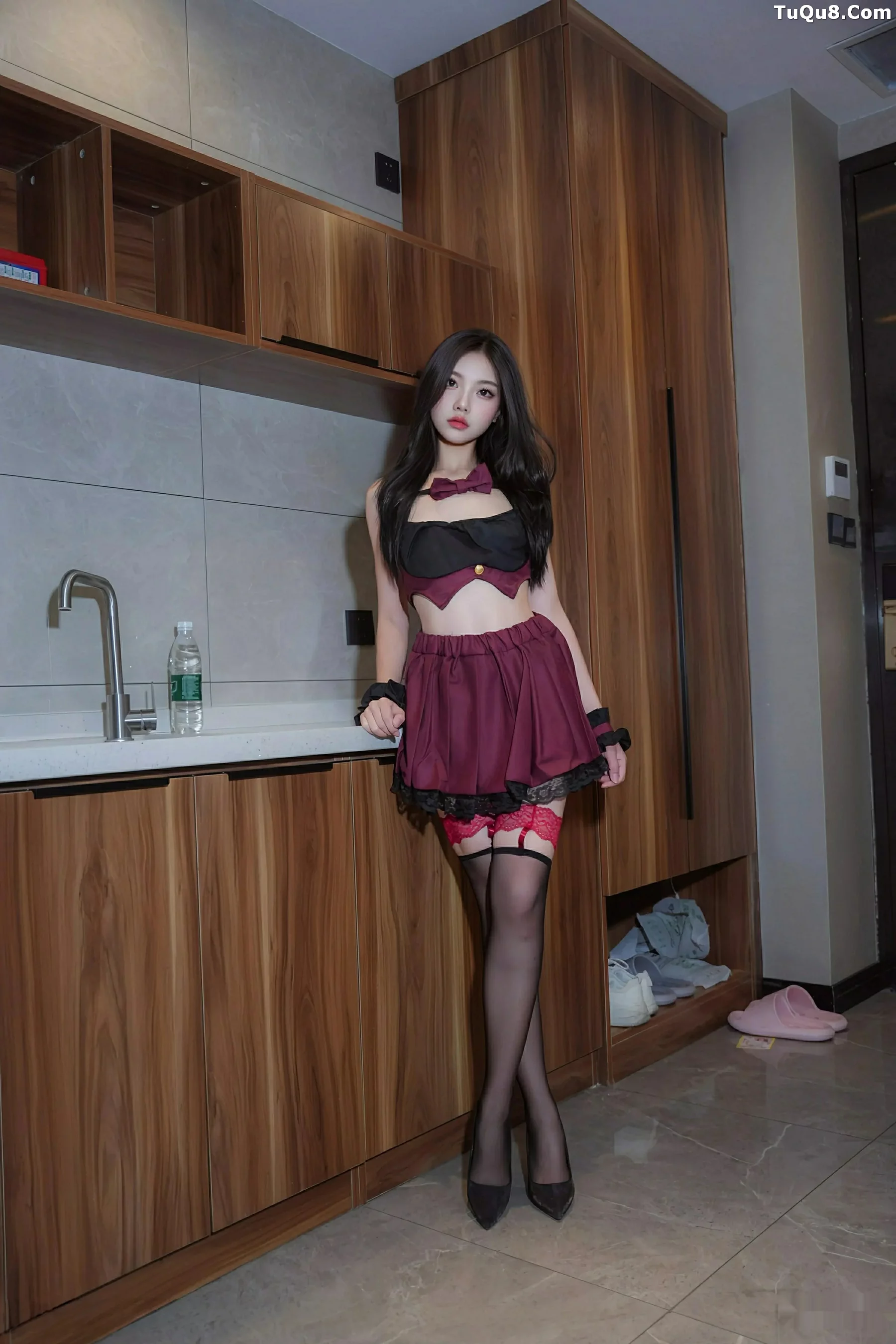 秀人集.com_[XiuRen秀人网]No.10822_新人模特小野花more性感黑色情趣内衣配黑丝袜秀柔美身材诱惑写真56P